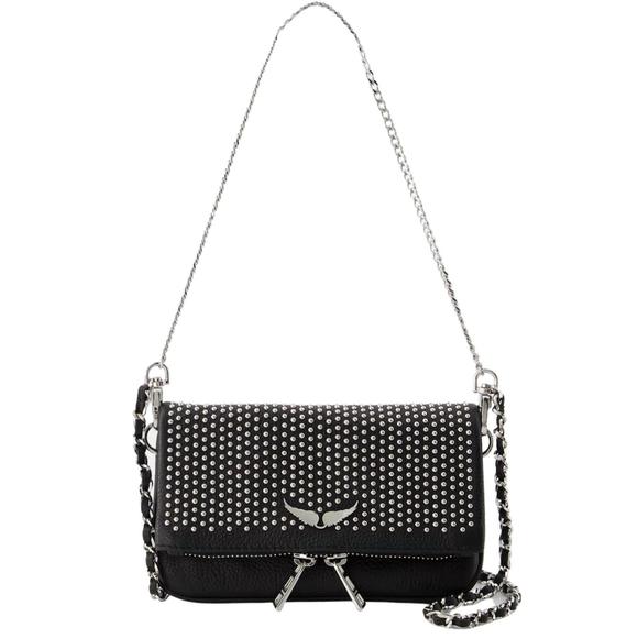 NEW ZADIG & VOLTAIRE rock nano dotted swiss clutch in noir - Picture 1 of 5